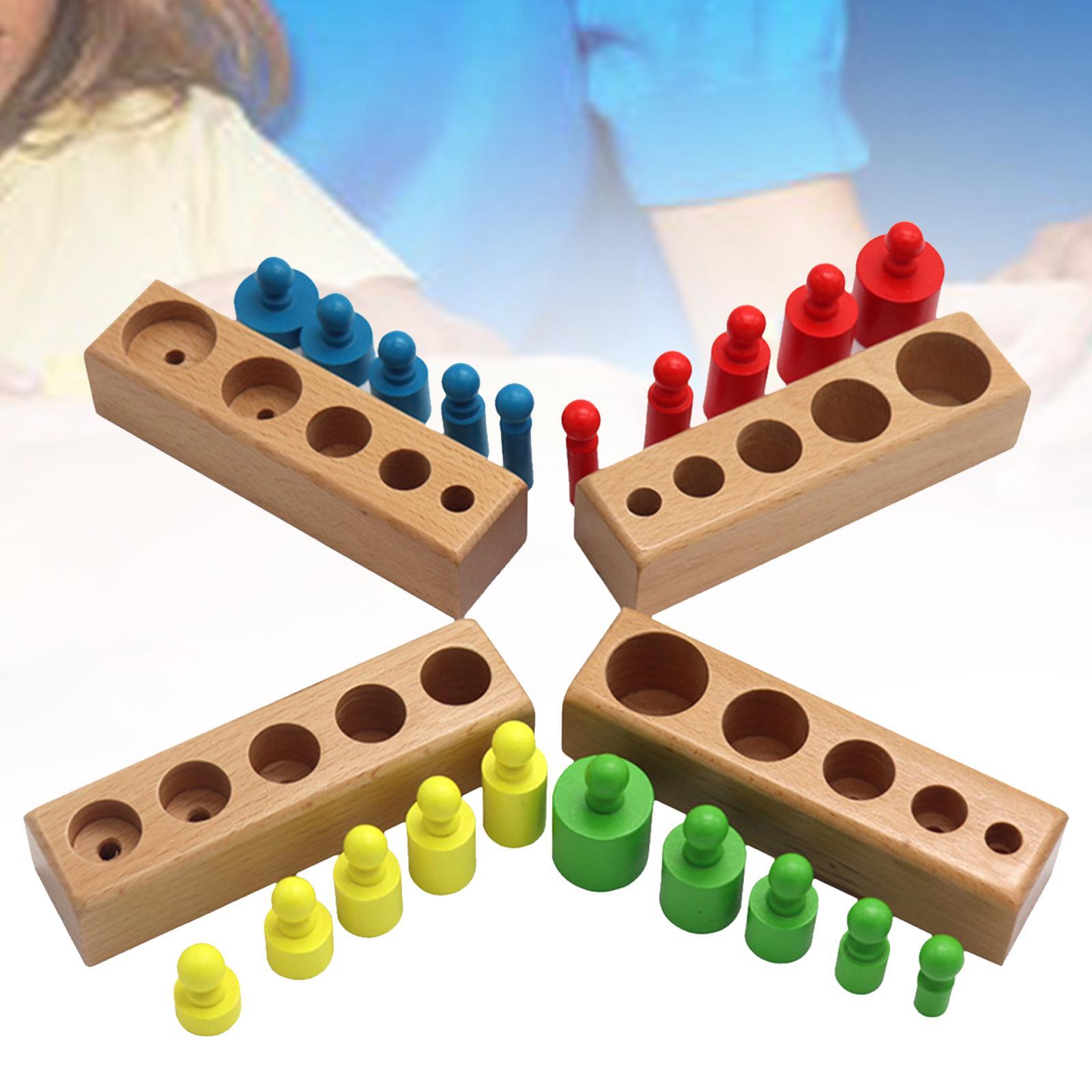 Column Block Toys Educational Wooden Sorter Toy for Kids Color Recognition Board