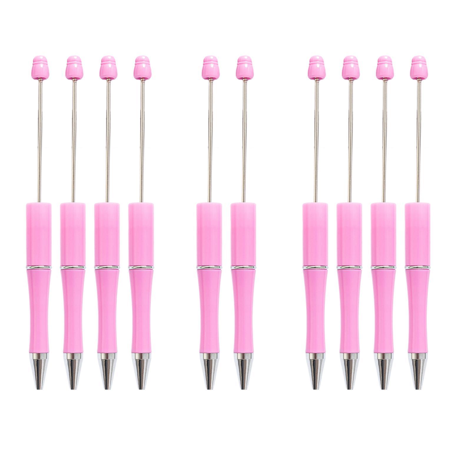 10 Pieces DIY Black Ink Pens Beaded Pens Ballpoint Pen Bead Pen for Birthday