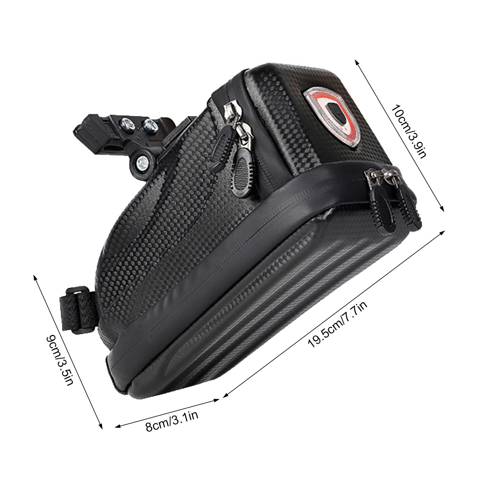 Túi yên sau xe đạp vỏ cứng có đèn hậu không thấm nước