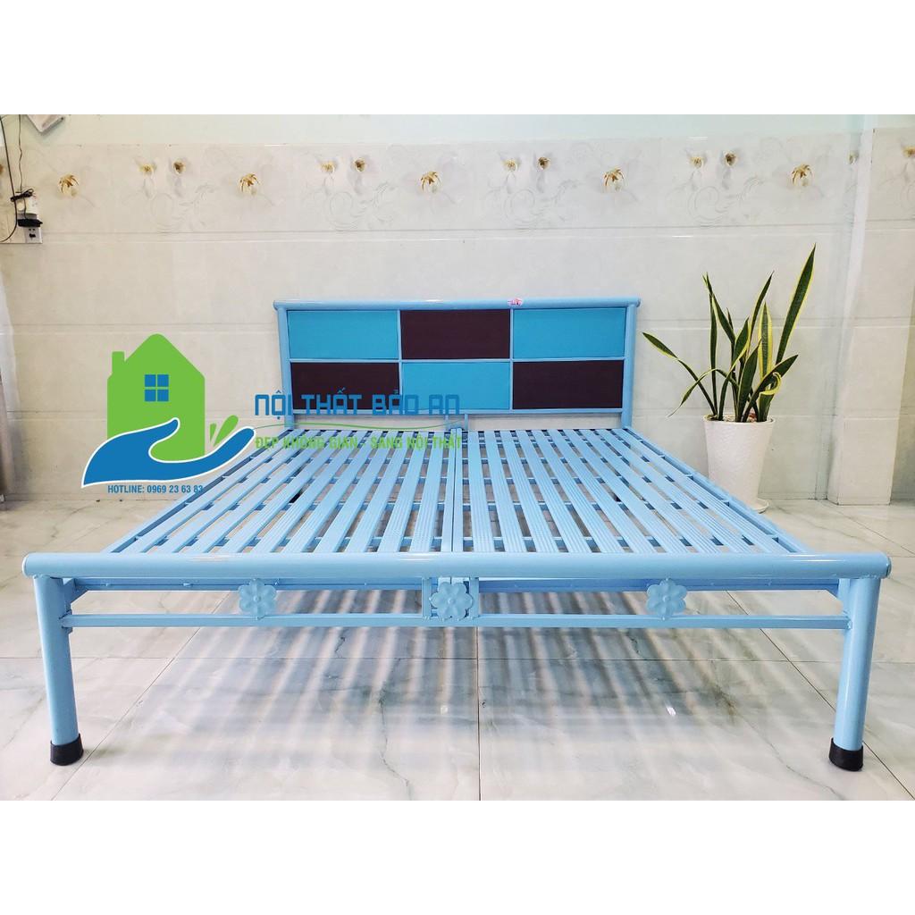Giường sắt kích thước ngang 1M8 dài 2M – GS52 mẫu đơn giản, tiện dụng, dễ dàng tháo ráp di chuyển.