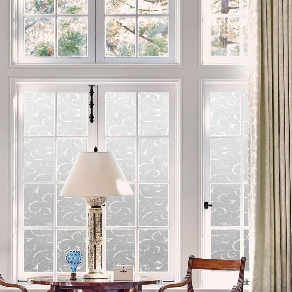 Phim cửa sổ trang trí tĩnh không dính, cửa sổ kính màu Frosted Thiết kế lá hấp phụ 45*200 cm