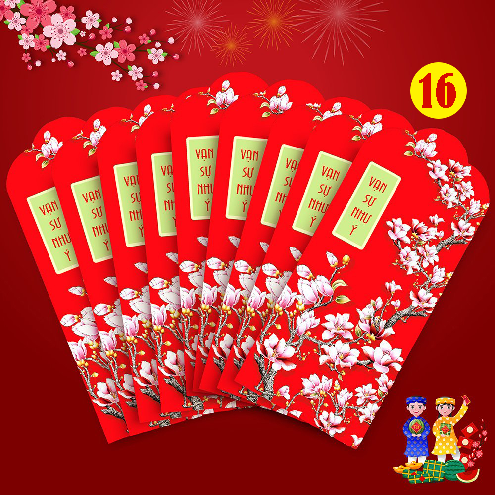 Combo 10 Bao Lì Xì Tết Quý Mão 2023 Cao Cấp - Chúc Năm Mới Trọn Vẹn Yêu Thương, Phát Tài Phát Lộc / Combo Vui Tươi LGN.