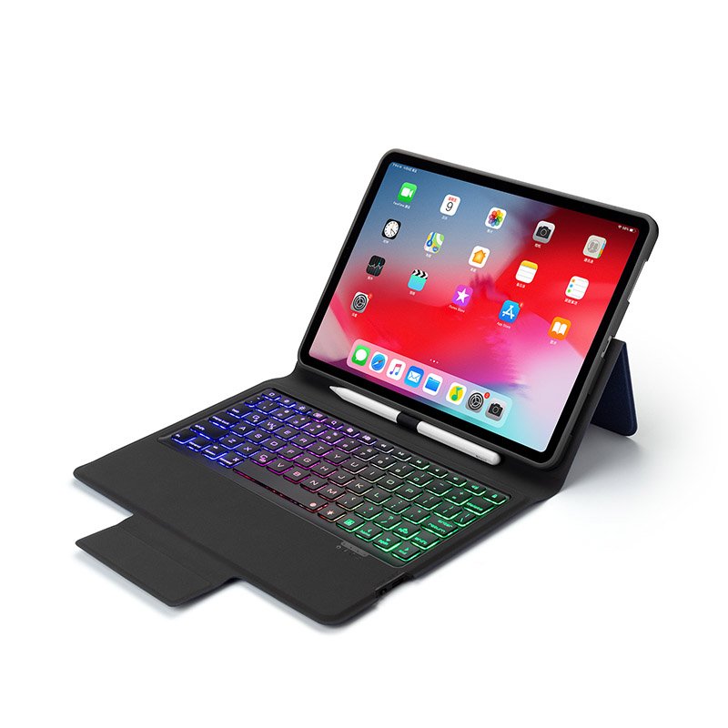 Bàn phím Bluetooth có đèn kèm bao da slim và khay đựng bút pencil cho iPad 10.2 2019 Aturos P102 - Hàng chính hãng