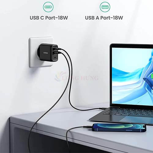 Cốc sạc Ugreen Wall Charger 1USB 1Type-C 36W EU CD170 10217 - Hàng chính hãng