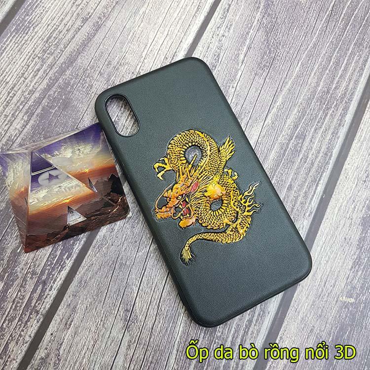 Ốp lưng da dành cho iphone 11 pro max / 11 da bò cao cấp hình rồng hổ nổi 3D