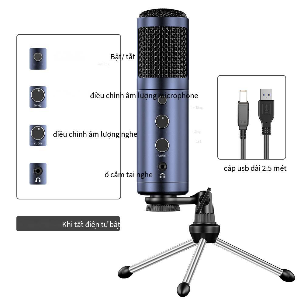 Micrô USB mới thuận lợi nhất âm thanh nổi hai kênh tốc độ lấy mẫu 192KHZ/24BIT điều khiển âm lượng theo dõi thời gian thực
