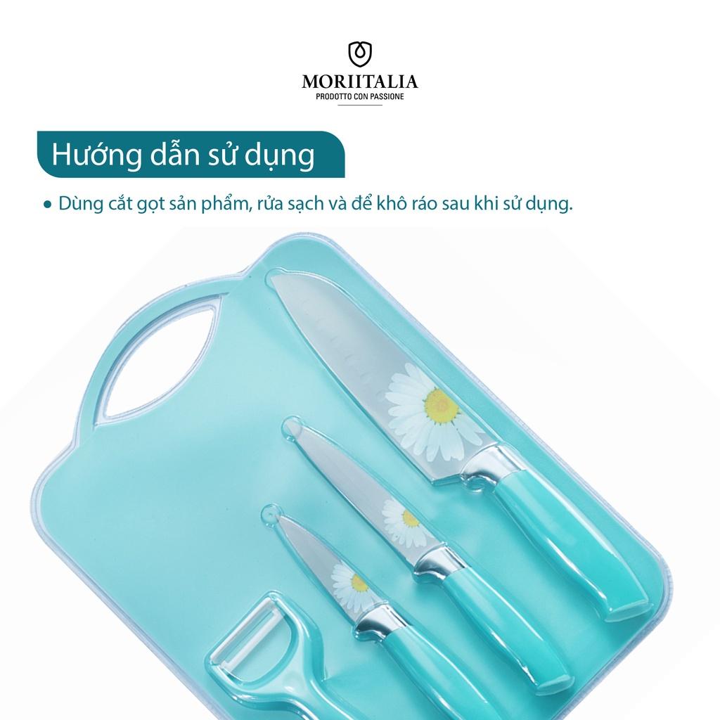 Bộ dao thớt hoa 5 món Moriitalia kháng khuẩn, dụng cụ bếp đa năng 001724