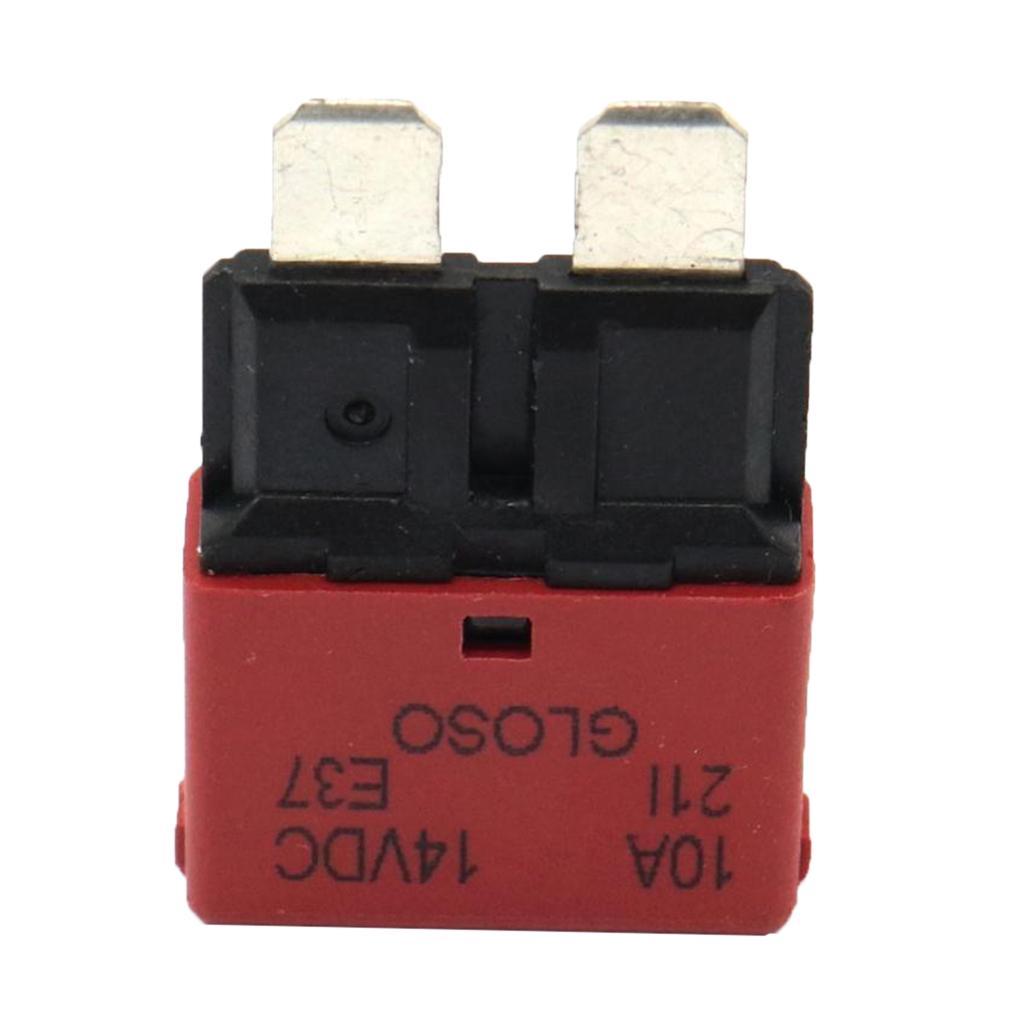 10A Blade Fuse Circuit Breaker 12V 24V Automatic Reset Marine Low Profile Quick