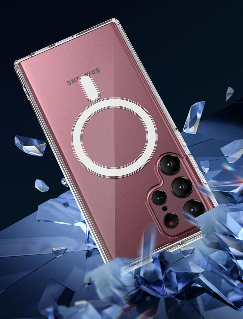 Ốp lưng Magnetic trong suốt Likgus hỗ trợ sạc Magnetic cho Samsung S23 Plus, S23 Ultra - Hàng chính hãng