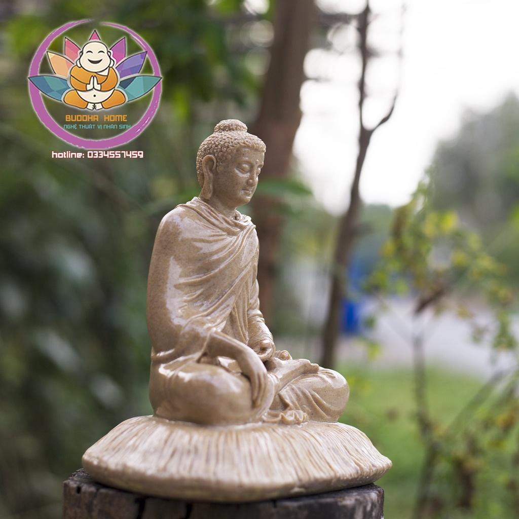 Tôn Tượng Bổn Sư 21 cm đá sỏi vàng phong thủy, thờ cúng, trang trí nhà cửa, bàn trà, hồ thủy sinh