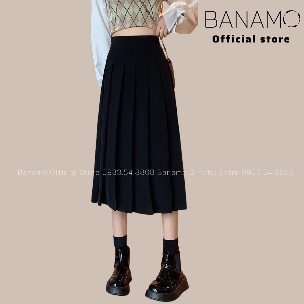 Chân váy xếp ly TENNIS dáng dài xòe Midi công sở qua gối  siêu đẹp thời trang Banamo fashion váy xếp ly  dáng dài 5346