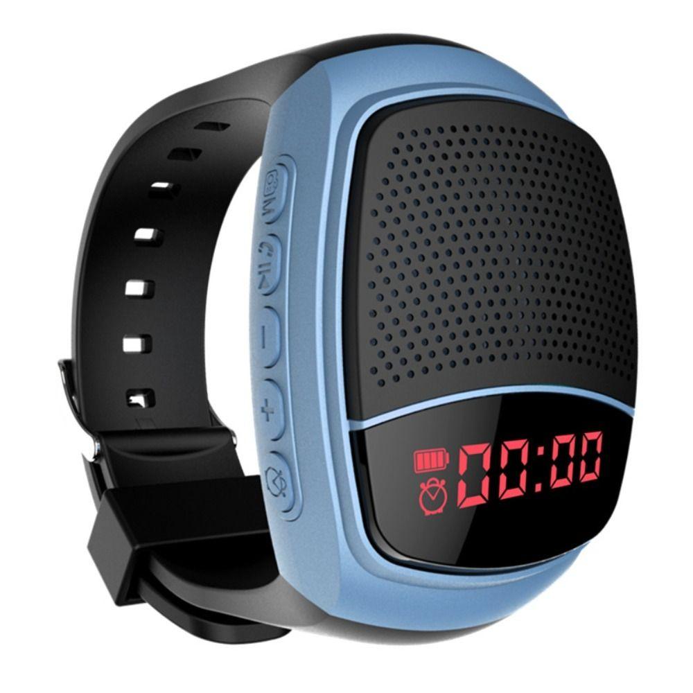 Đồng hồ mới Loa Bluetooth Thể thao ngoài trời Hỗ trợ FM Thẻ Tf Đồng hồ Loa Bluetooth Đồng hồ đeo tay Radio Màu sắc: xanh dương