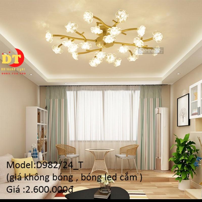 Đèn chùm hiện đại phòng khách,trần thấp căn hộ HTLQ