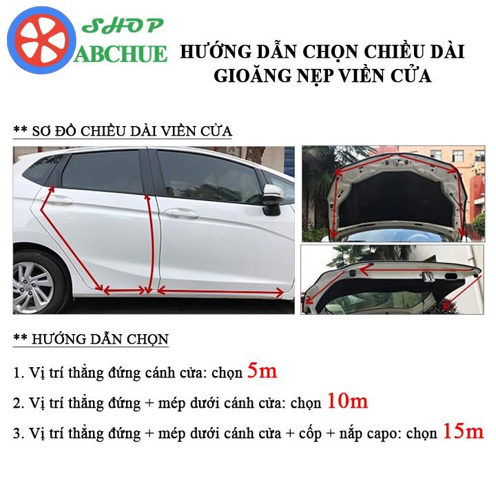 Cuộn 5m Gioăng Cao Su Lõi Thép Nẹp Viền Cửa Ô Tô Xe Hơi Chống Trầy Xước