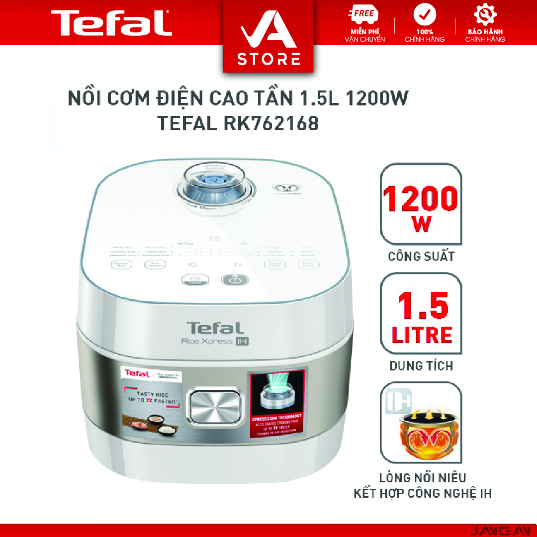 Nồi cơm điện tử cao tần Tefal RK762168 1.5L CN Nấu nhanh - BH 2 năm - Hàng Chính Hãng