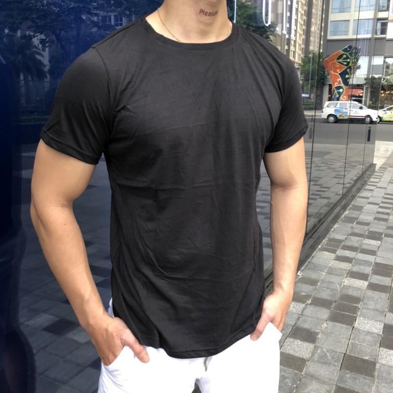 Áo phong Áo thun trơn đen trắng cotton 100%