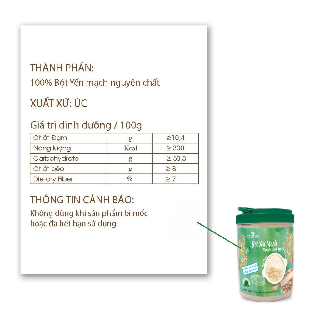 Hộp 500G(Tặng Kèm 1 Túi Yến Mạch 150G)