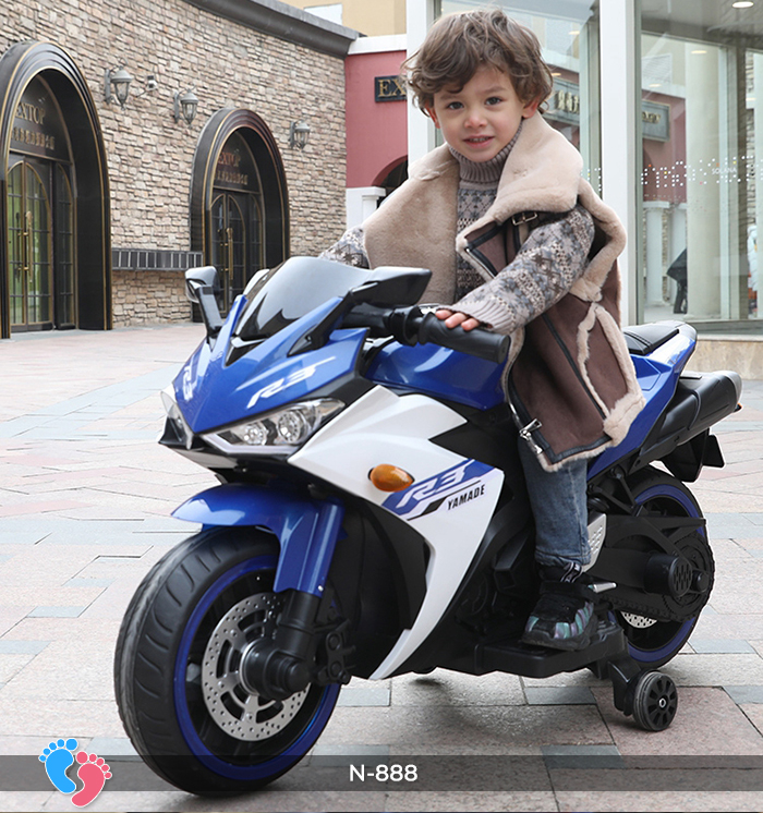 Xe máy moto điện trẻ em phân khối lớn tay ga, chân ga BABY PLAZA N888