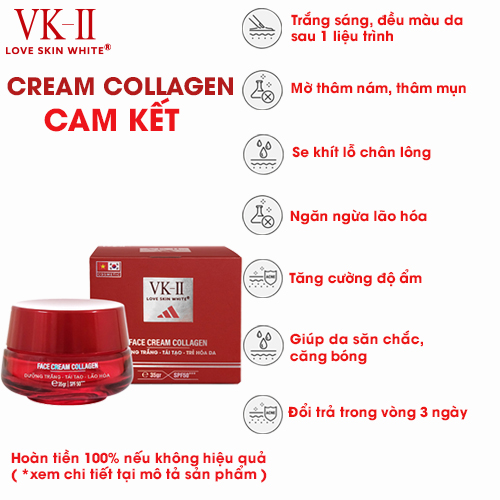 Kem Dưỡng Trắng - Tái Tạo - Trẻ Hóa Collagen VK II 35g