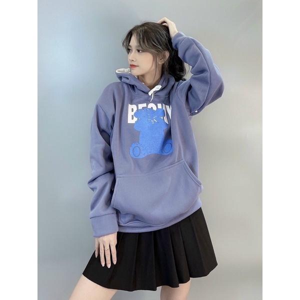 Áo khoác chui đầu hoodie nỉ ngoại tay phồng AN627 unisex ulzzang nam nữ