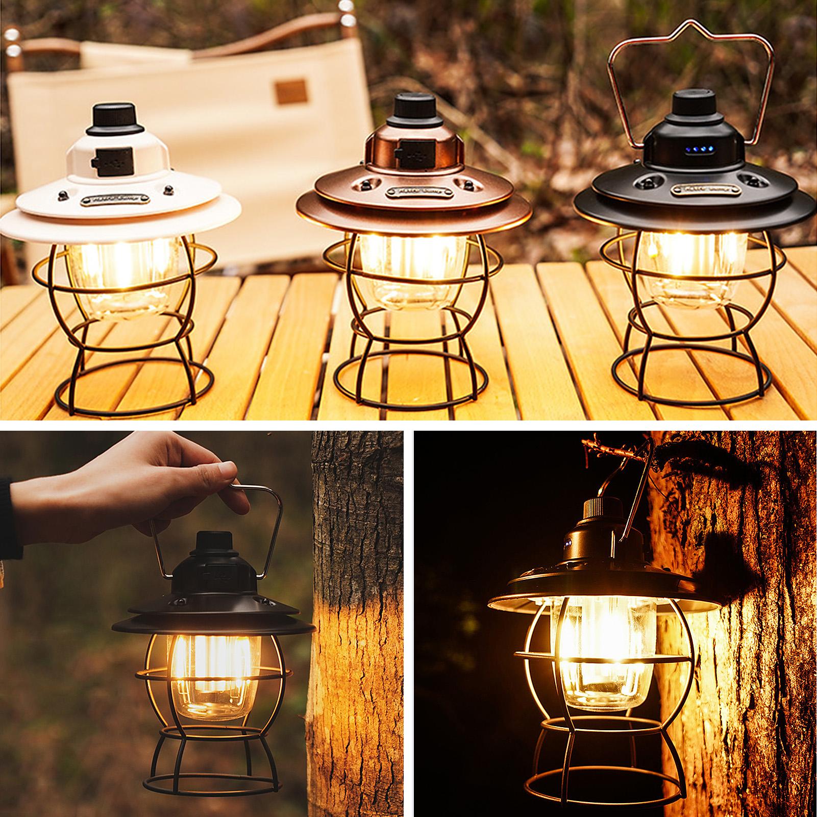Đèn LED cắm trại cổng USB có thể sạc lại với 3 chế độ chiếu sáng IPX6 chống thấm nước với chức năng sạc dự phòng để câu cá đi bộ đường dài