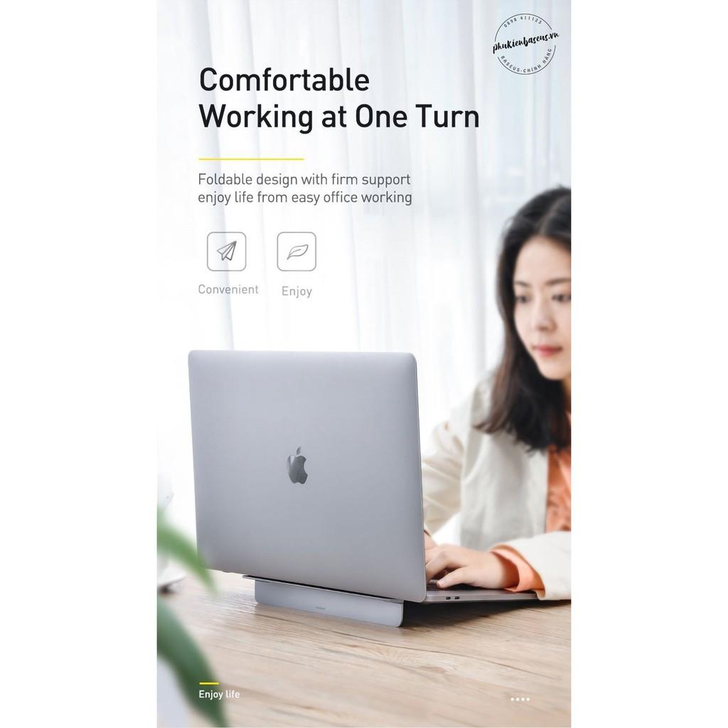 Đế tản nhiệt dạng xếp, siêu mỏng Baseus Papery Notebook Holder (0.3cm slim, 8° Angle, Foldable, Portable Alloy Laptop St- Hàng chính hãng.