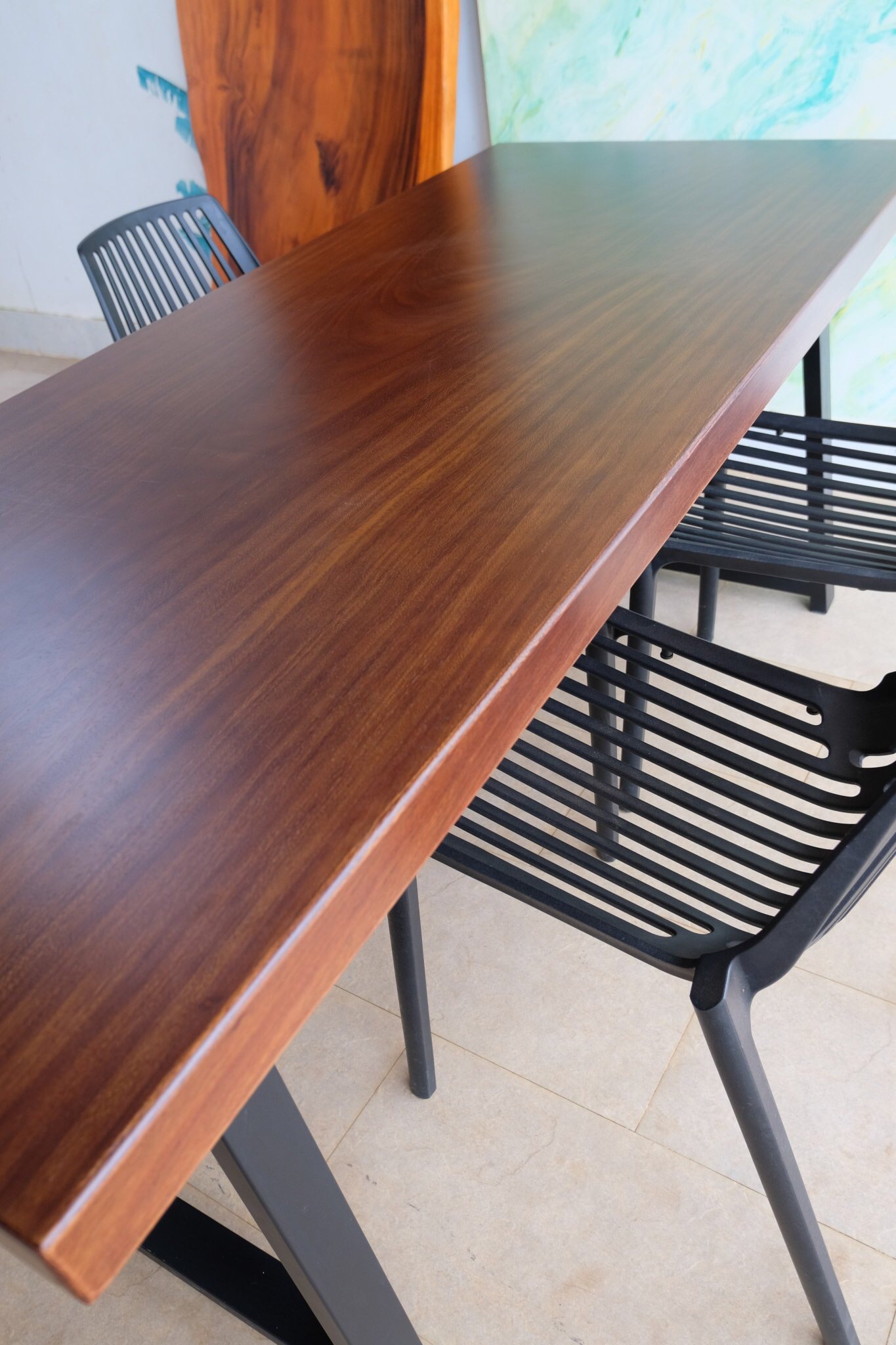 Bàn ăn 1m4 gỗ Lim Tali nhập khẩu - dày 4cm