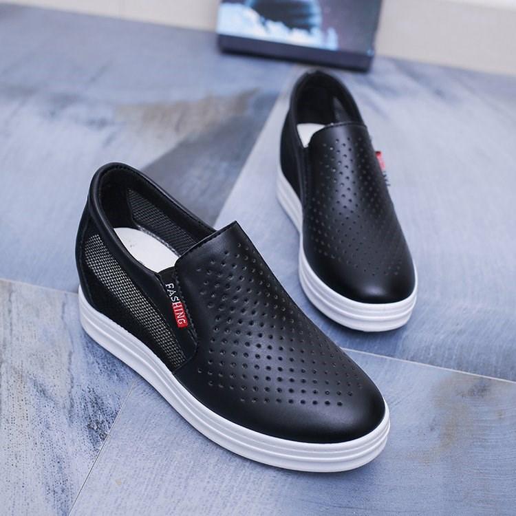 Giày Sneaker Nữ Độn Đế 6cm  Da PUMã H35 (form nhỏ hơn giày thường 1 size)