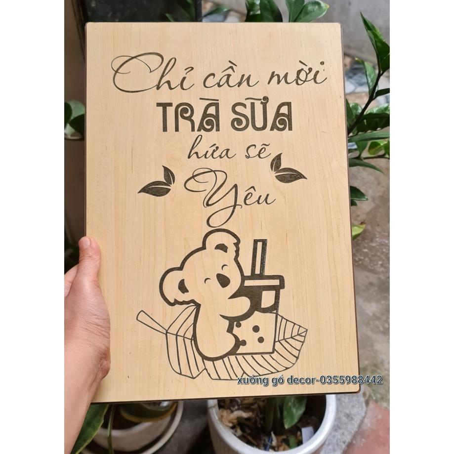 Tranh Trang Trí Quán Trà Sữa, Coffee Bằng Gỗ