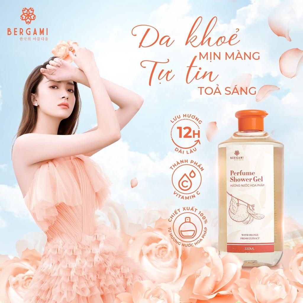 Combo Sữa tắm nước hoa Bergami - Tinh Chất nước hoa Pháp 330ml và Dung dịch vệ sinh phụ nữ Bergami kháng khuẩn 130ml