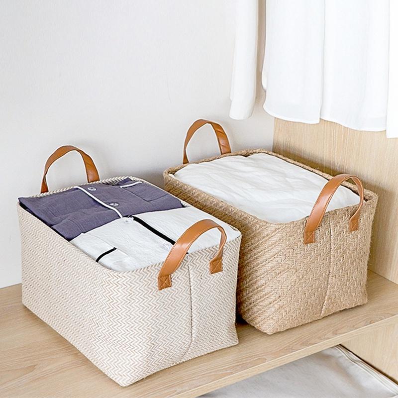 Giỏ đựng quần áo bằng sợi đay có thể gấp gọn tiện dụng