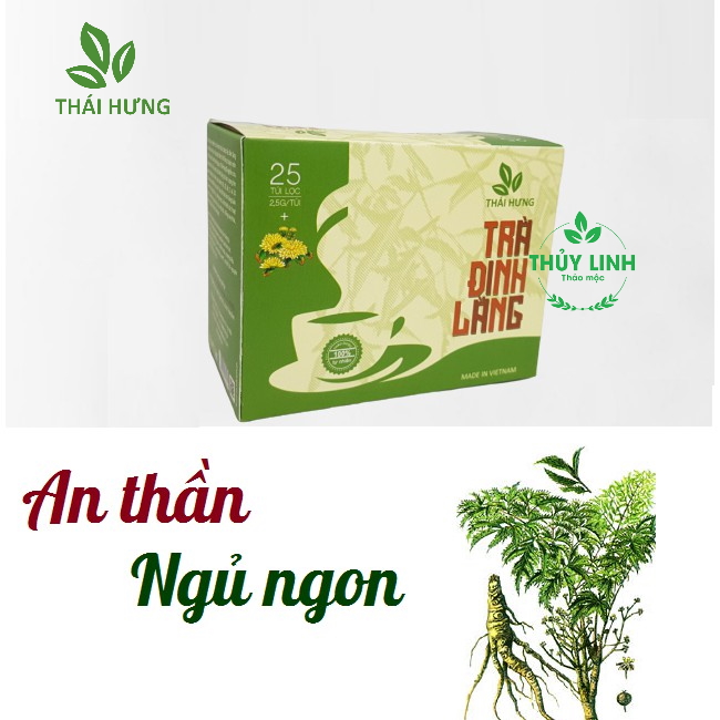 Combo 04 Hộp Trà thảo dược cao cấp Thái Hưng: ĐINH LĂNG (25 túi lọc 2,5g)