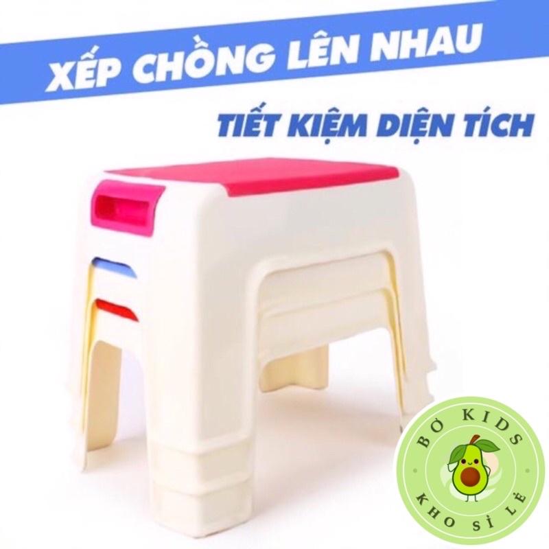 Ghế đẩu hai màu Việt Nhật (MS: 2010), Ghế nhựa thấp ngồi nhà tắm
