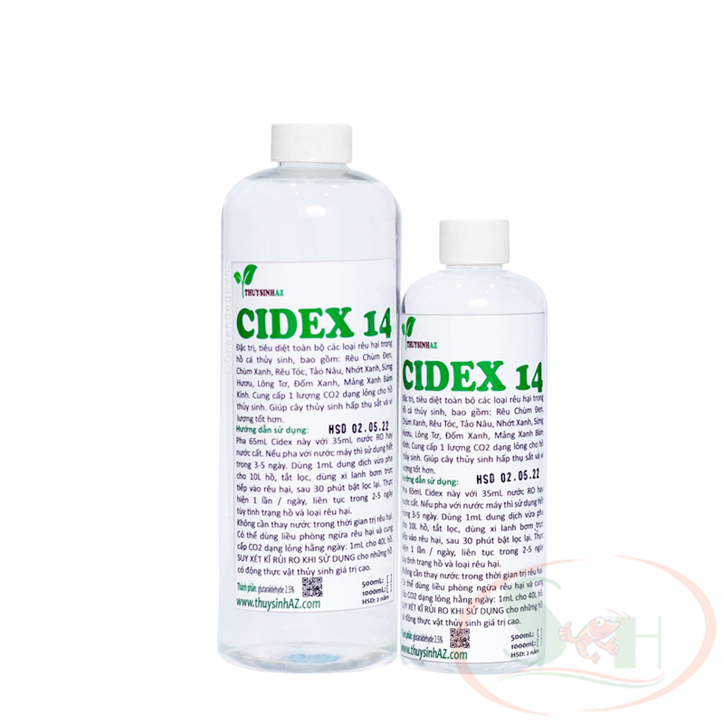 Diệt rêu hại PTV Cidex 14 dung dịch co2 lỏng ức chế rêu tảo hại bể thủy sinh cá tép