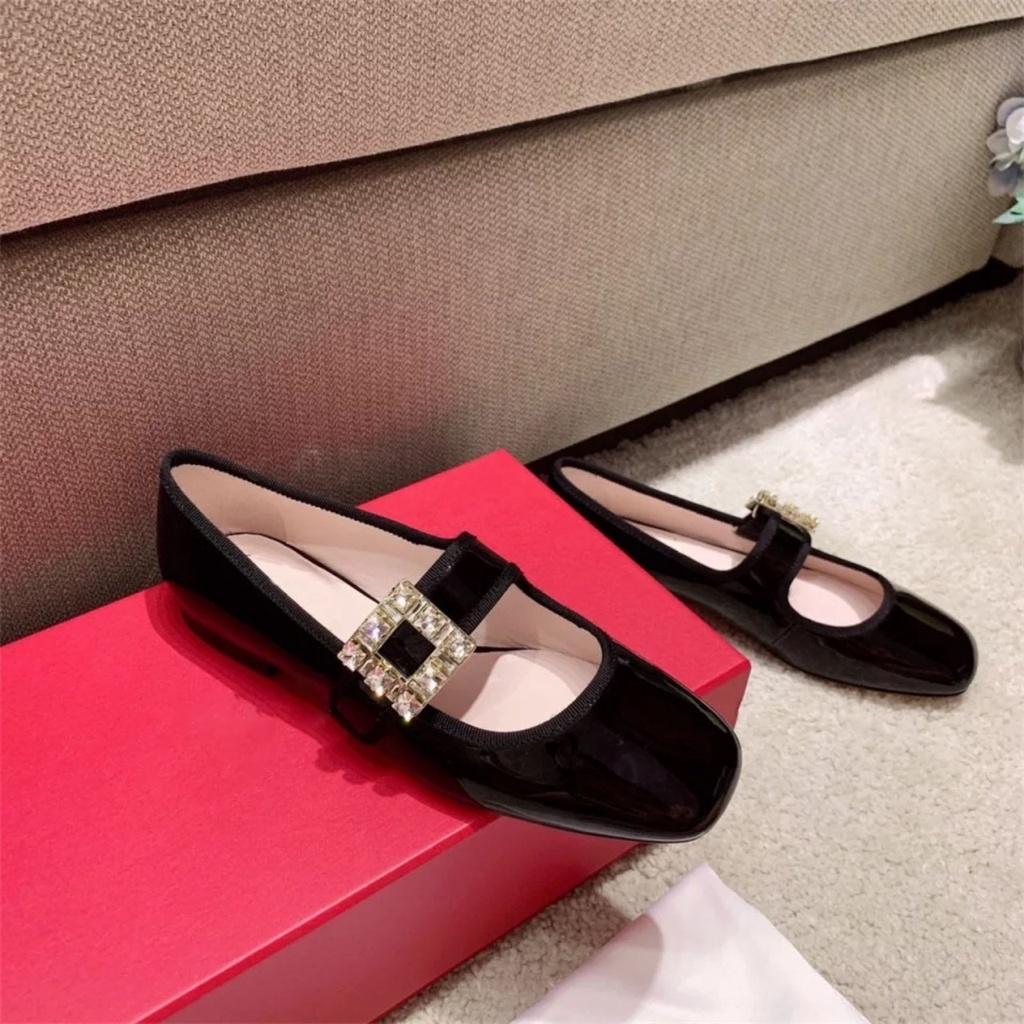 Giày marry búp bê khoá đá nhẹ nhàng da bóng siêu xinh- giày lolita (bệt đá