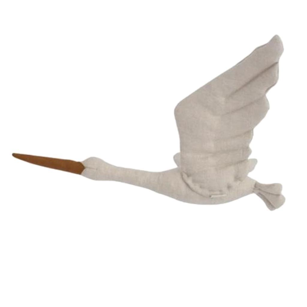 Linen Swan Plush Toy Nursery Room Decor Ceiling Kids Bedroom Ornament White