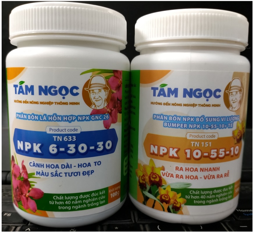 Combo 2 lọ phân bón NPK Tám Ngọc, ra hoanhanh vừa ra hoa vừa ra rễ, cành hoa dài, hoa to màu sắc tươi đẹp....