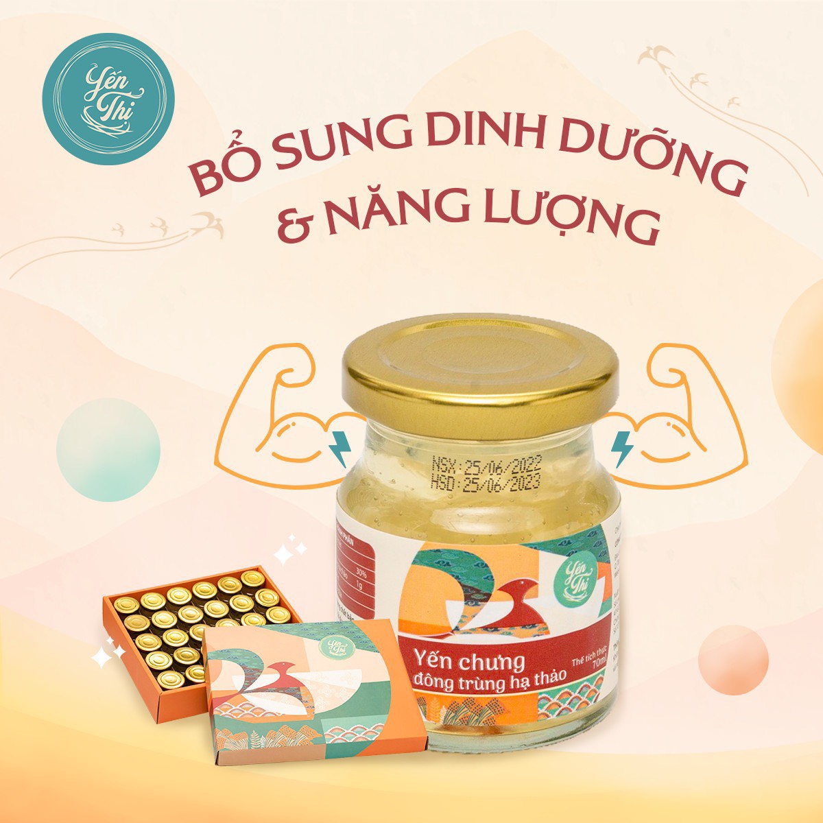 Yến Thị- Yến Chưng Đông Trùng Hạ Thảo-Yến Sào Nha Trang-Hũ 70ml