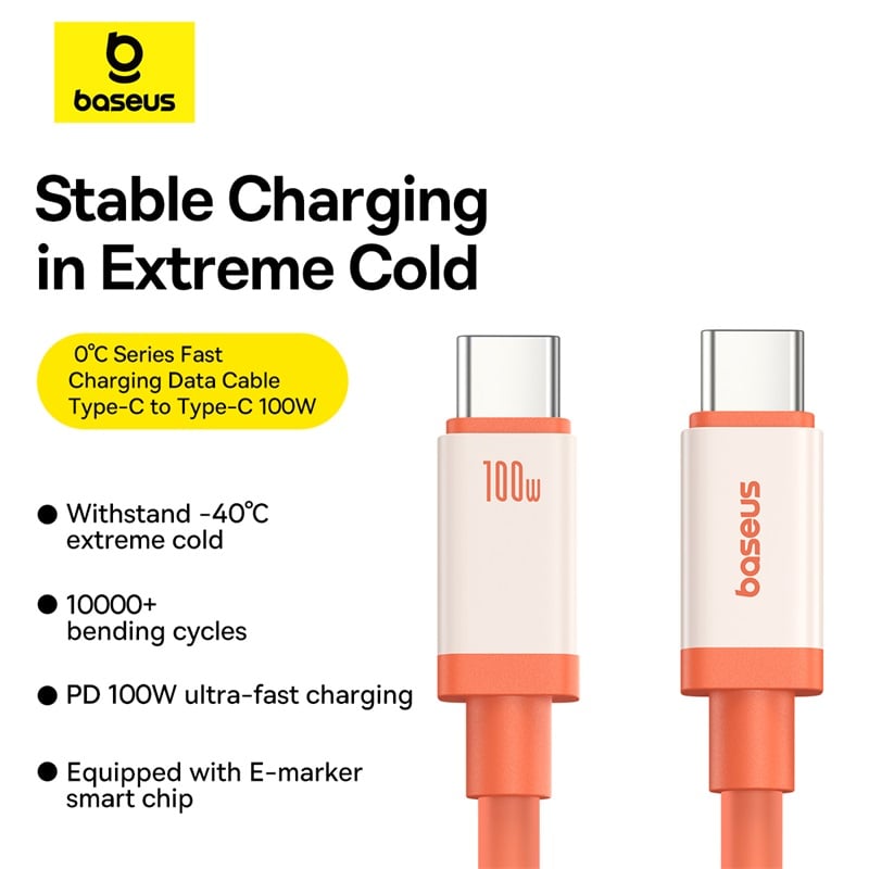 Cáp Sạc Nhanh Baseus 0℃ Series Fast Charging Data Cable Type-C to Type-C 100W - Hàng chính hãng