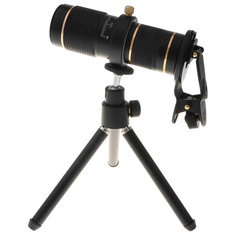 Universal Phone Camera Zoom Lens Kit Clip on Optical Telescope Black 15X