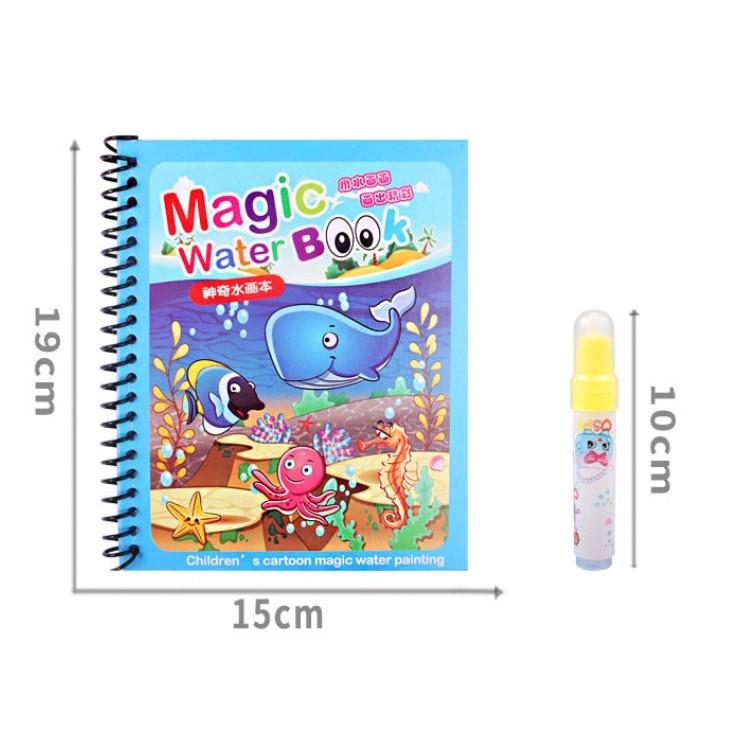 Xổ lo xo sách tô màu nước ma thuật Magic Water Book - Sách sử dụng nhiều lần