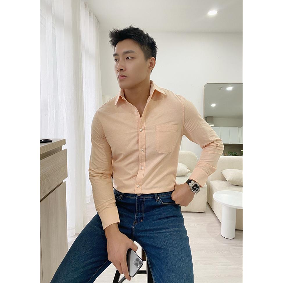 Áo Sơ Mi Nam Dài Tay Trơn BY COTTON Light Orange Oxford 0922
