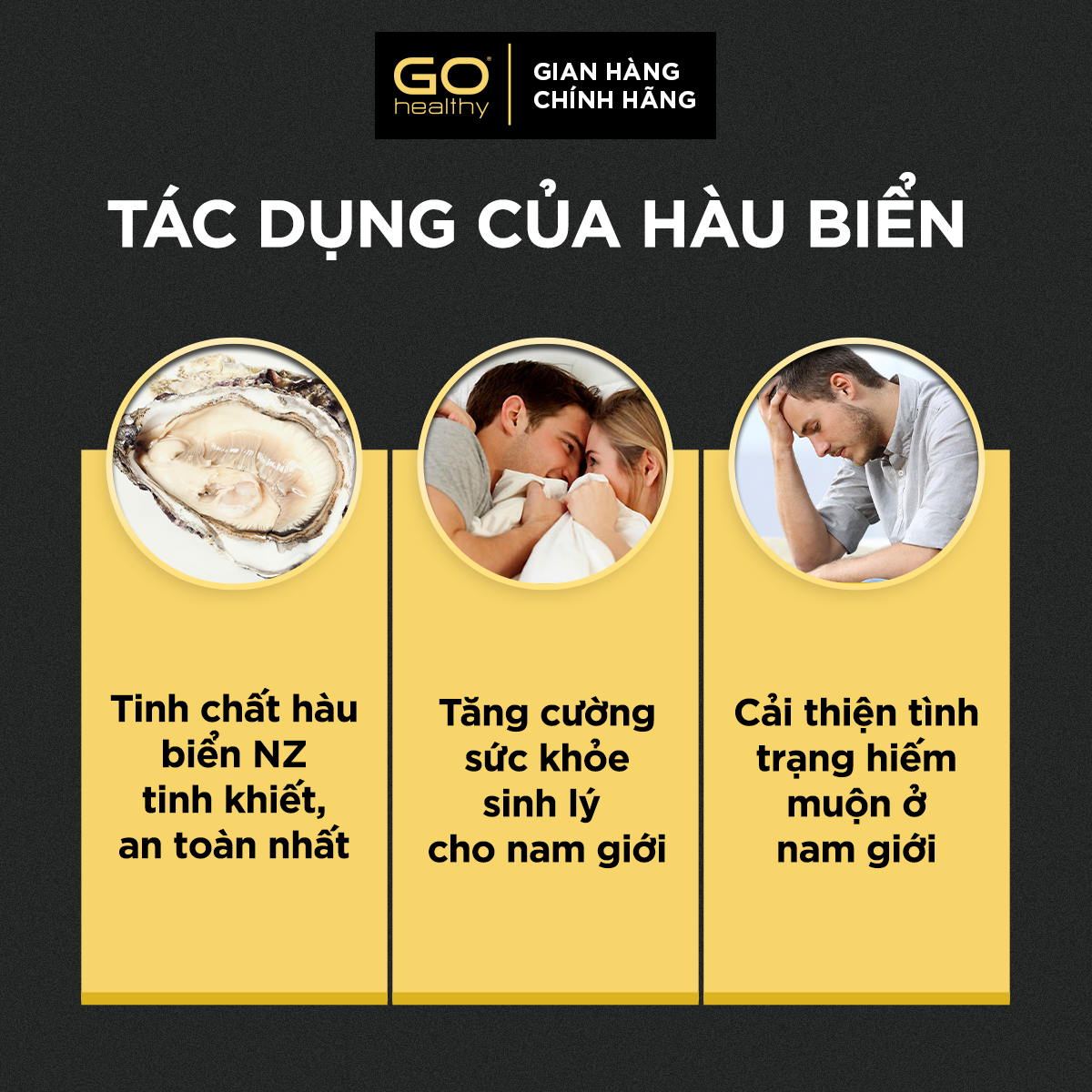 GO OYSTER + ZINC 1-A-DAY 60 VIÊN - Tinh chất hàu nhập khẩu chính hãng GO Healthy New Zealand