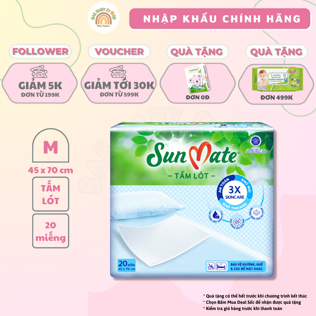 Tấm lót SunMate mới size M (45x70cm)