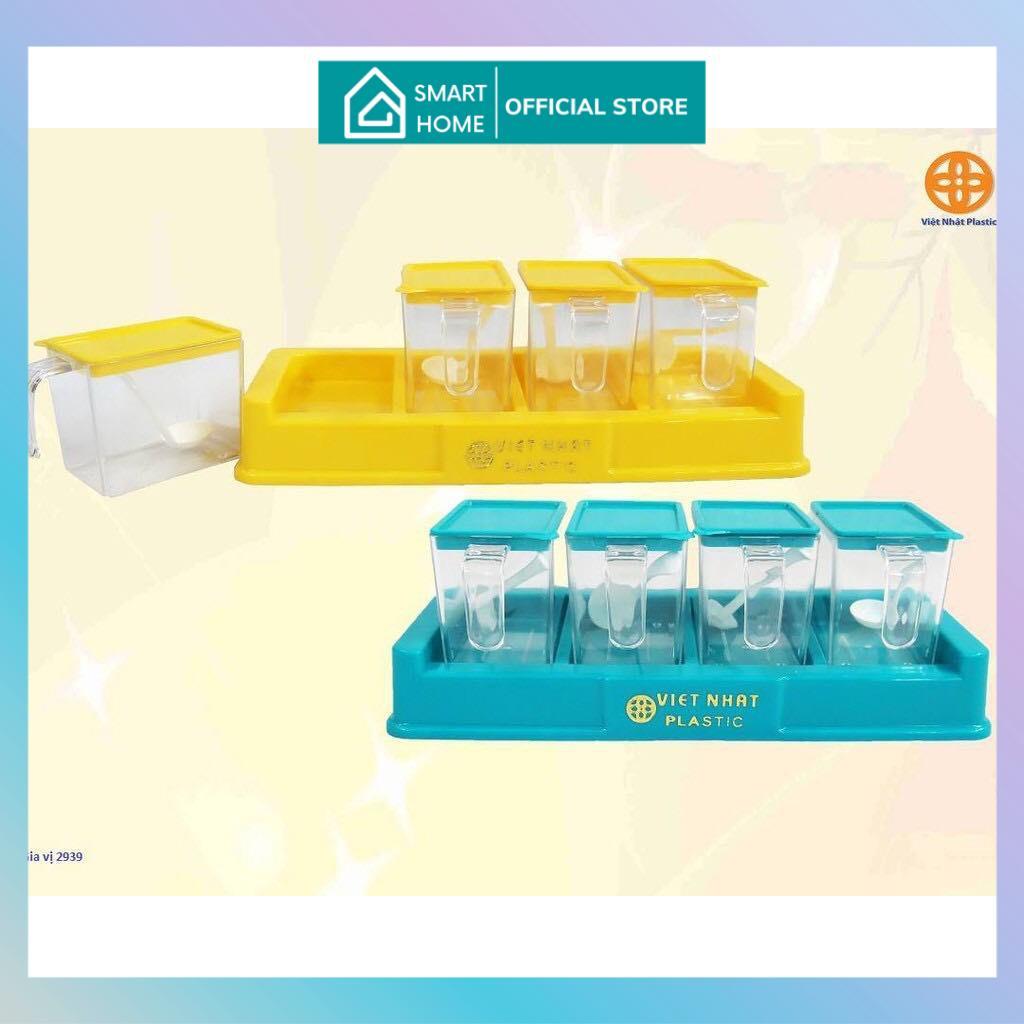 BỘ 4 HỘP ĐỰNG GIA VỊ VIỆT NHẬT