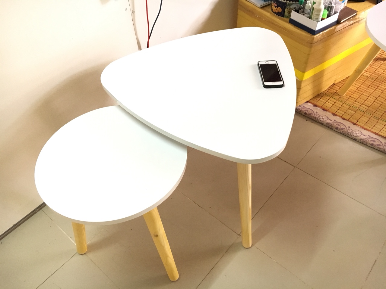 Cặp bàn sofa tam giác, tròn 60-40