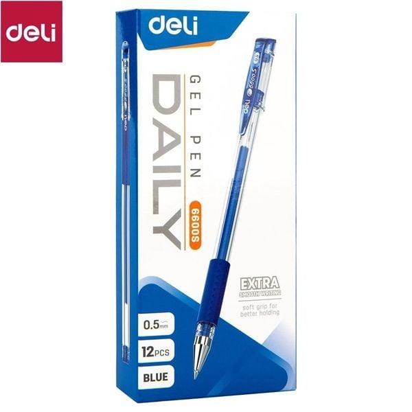 BÚT GEL 0.5MM MÀU XANH - E6600S-XD DELI (1/12/144/1728) (0308-BN)
