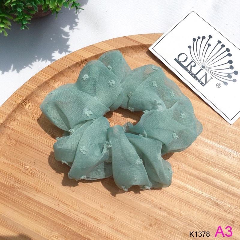 Buộc tóc, cột tóc vải scrunchies vải voan xinh xắn