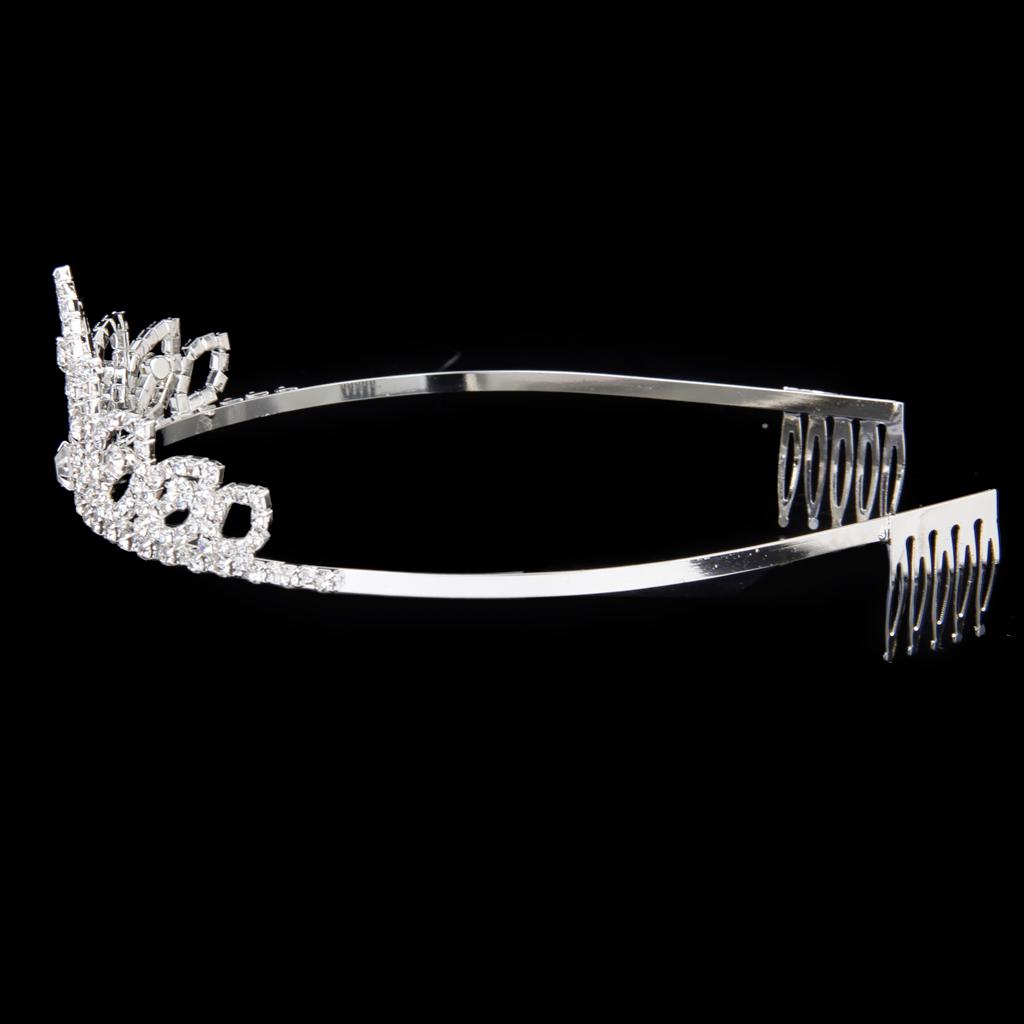 Wedding Prom Bride Bridesmaid Crystal Rhinestone Crown Tiara with Comb