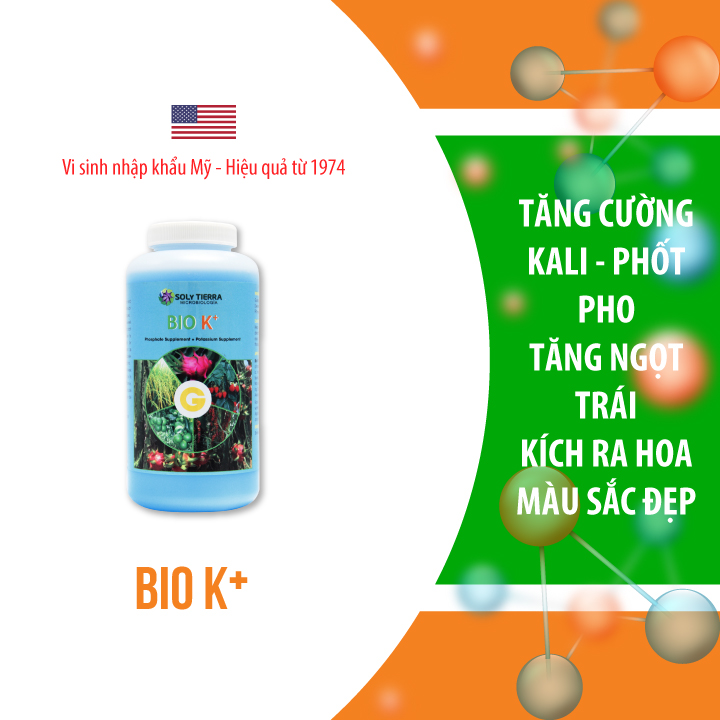 Vi sinh bổ sung kali phốt pho cho cây Bio K+ - NSX Sun &amp; Earth Microbiology  - Chai 1 quarter (≈ 1 lít)